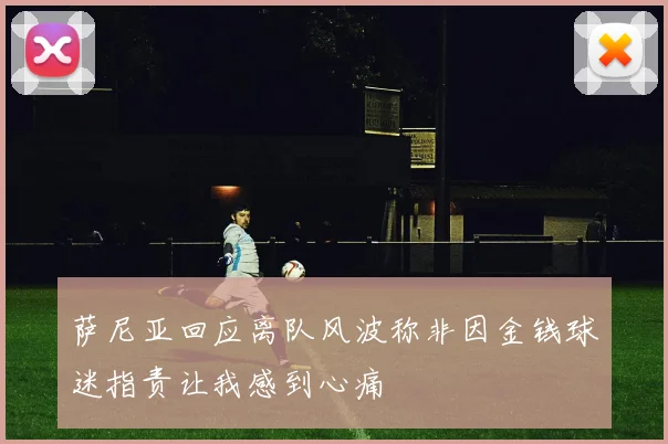 萨尼亚回应离队风波称非因金钱球迷指责让我感到心痛